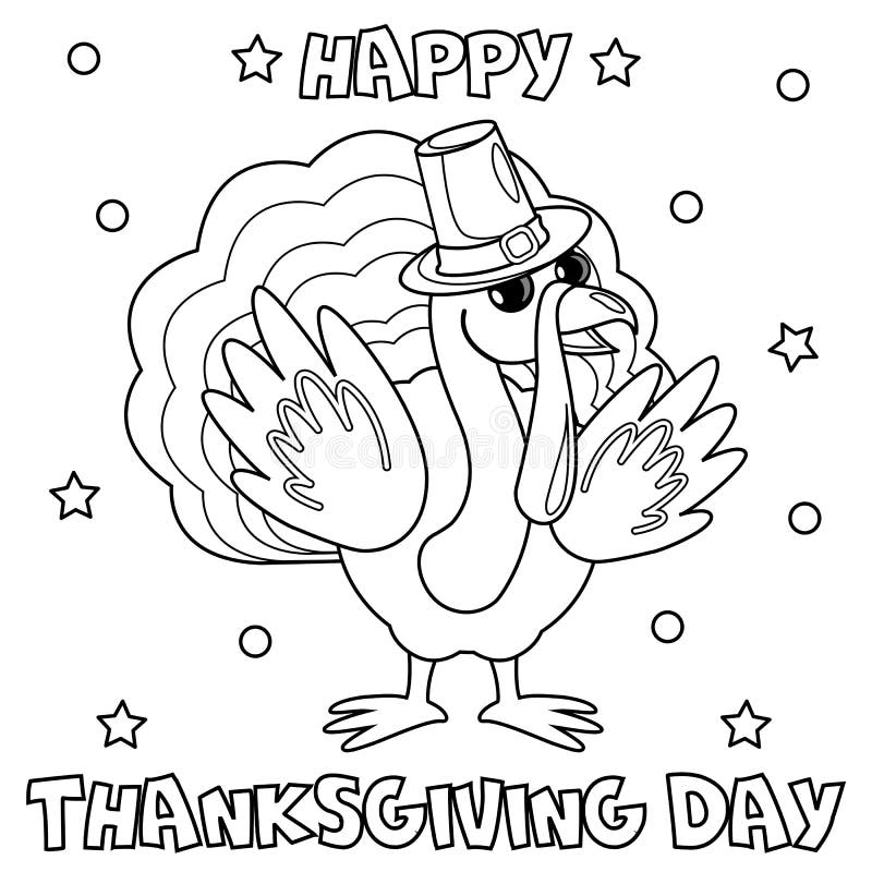 Coloring page happy thanksgiving day stock vector