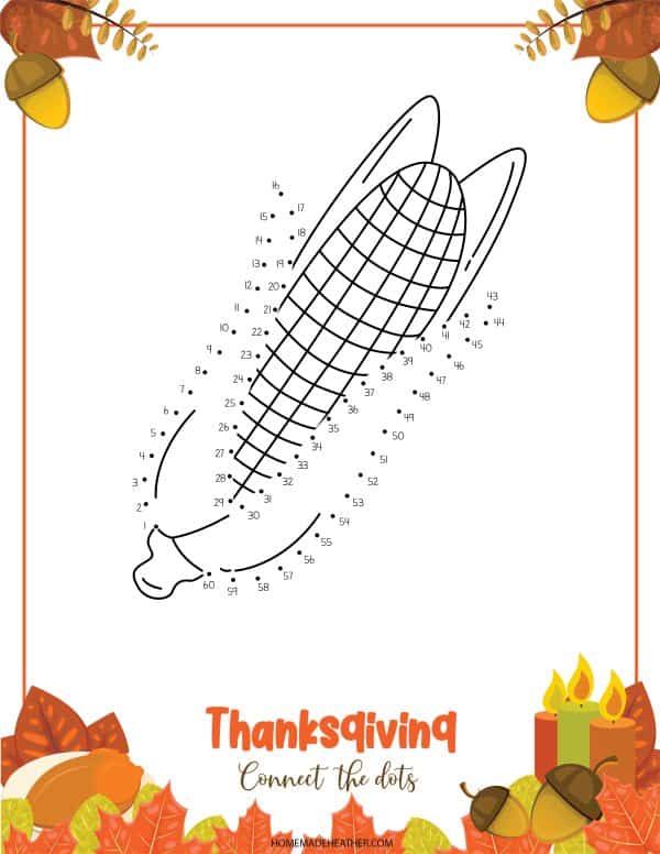 Free thanksgiving dot to dot printables homemade heather