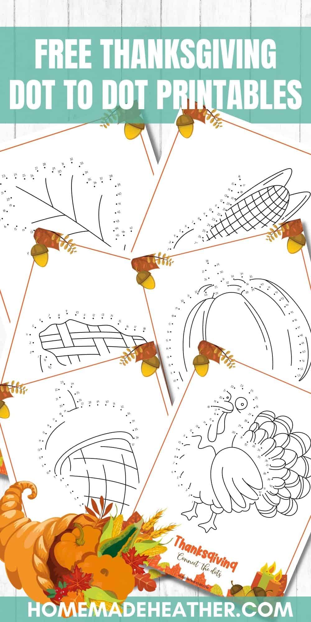 Free thanksgiving dot to dot printables homemade heather