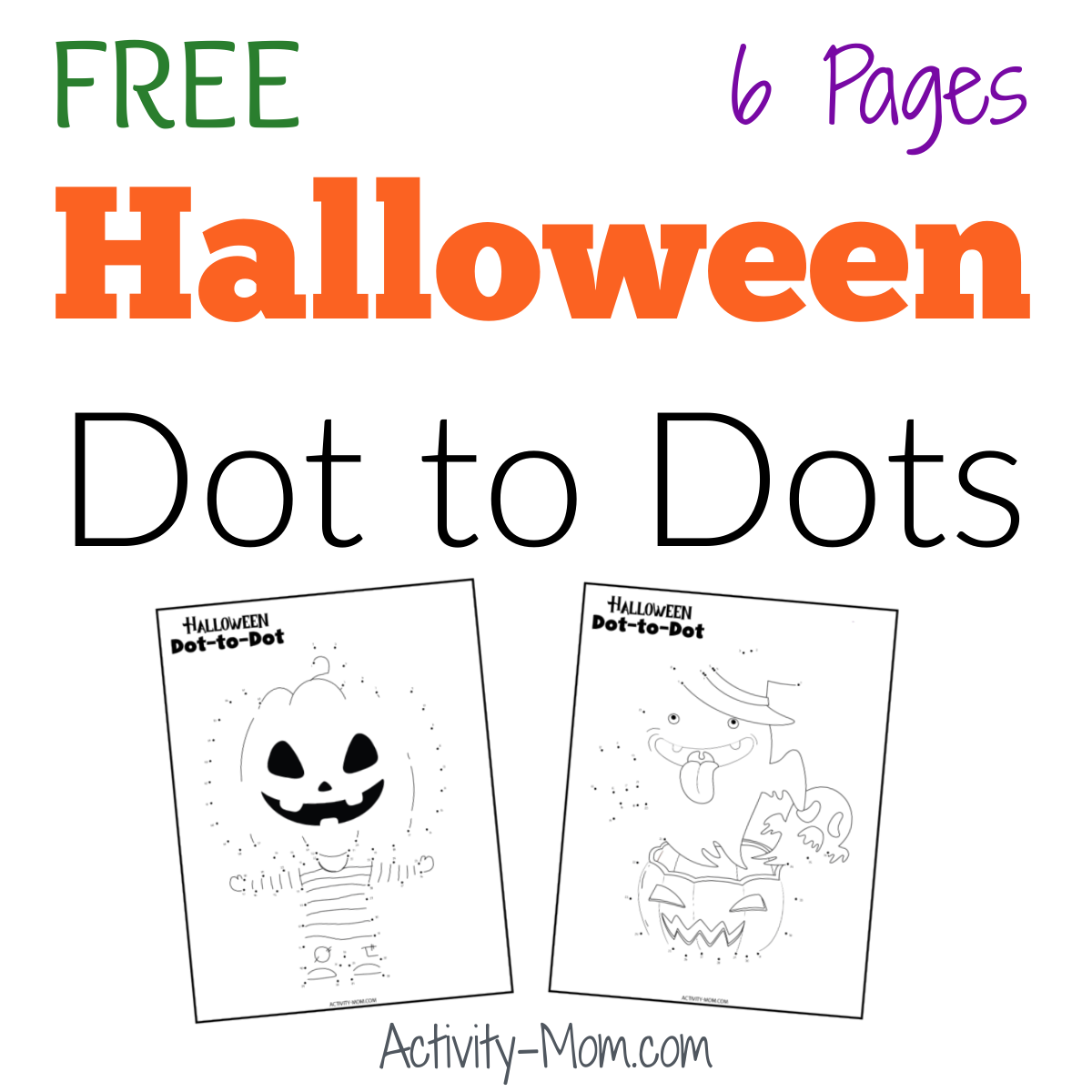 Halloween dot to dot printables free