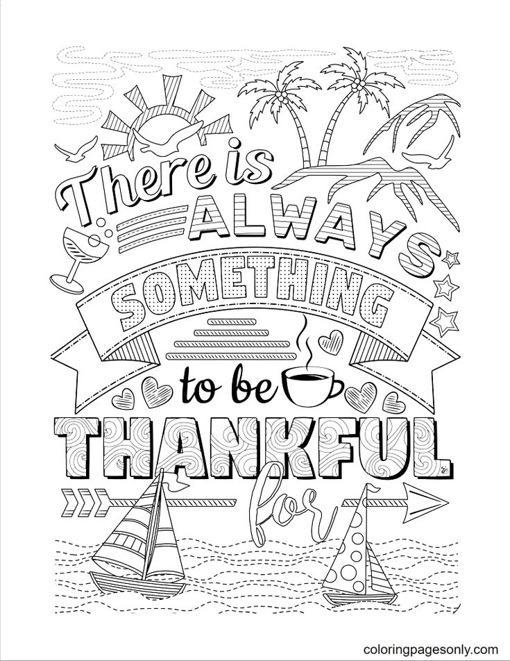 It is not happy people who are thankful coloring page