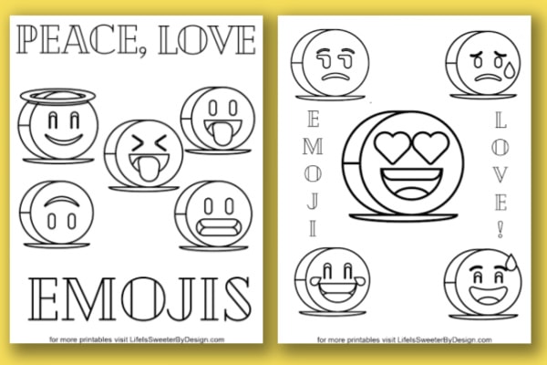 Free emoji coloring pages