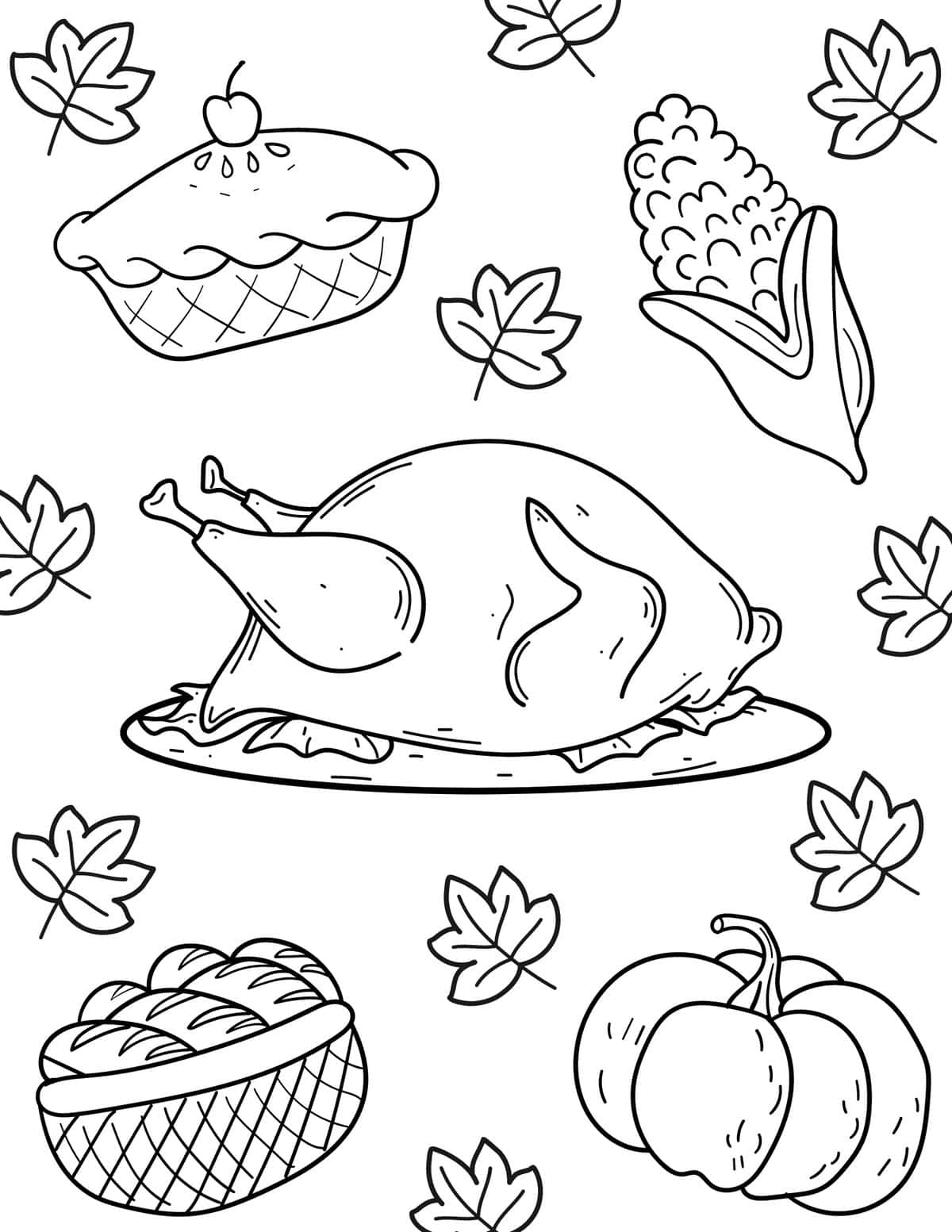 Free thanksgiving coloring pages for kids and adults