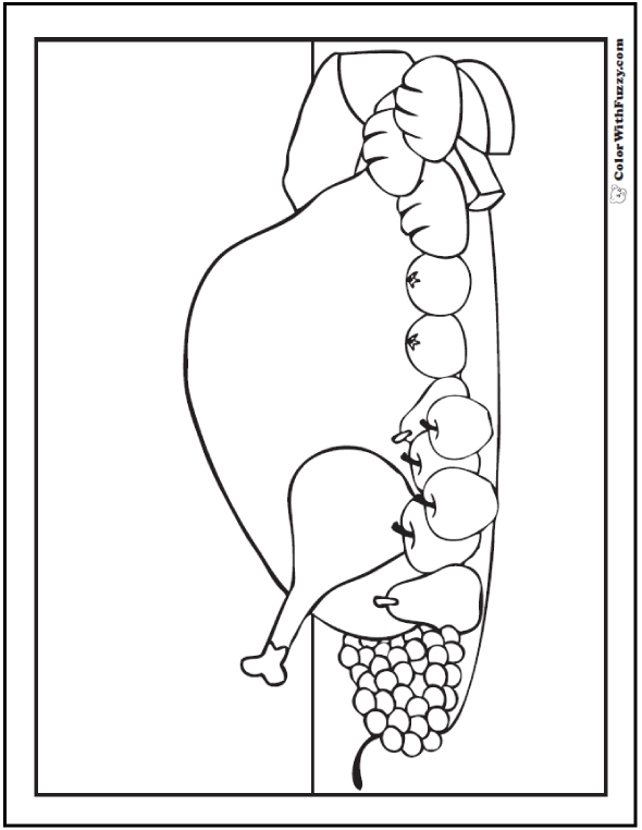 Thanksgiving food coloring sheet