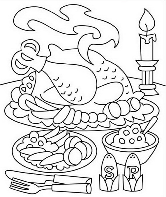 Thanksgiving food coloring pages