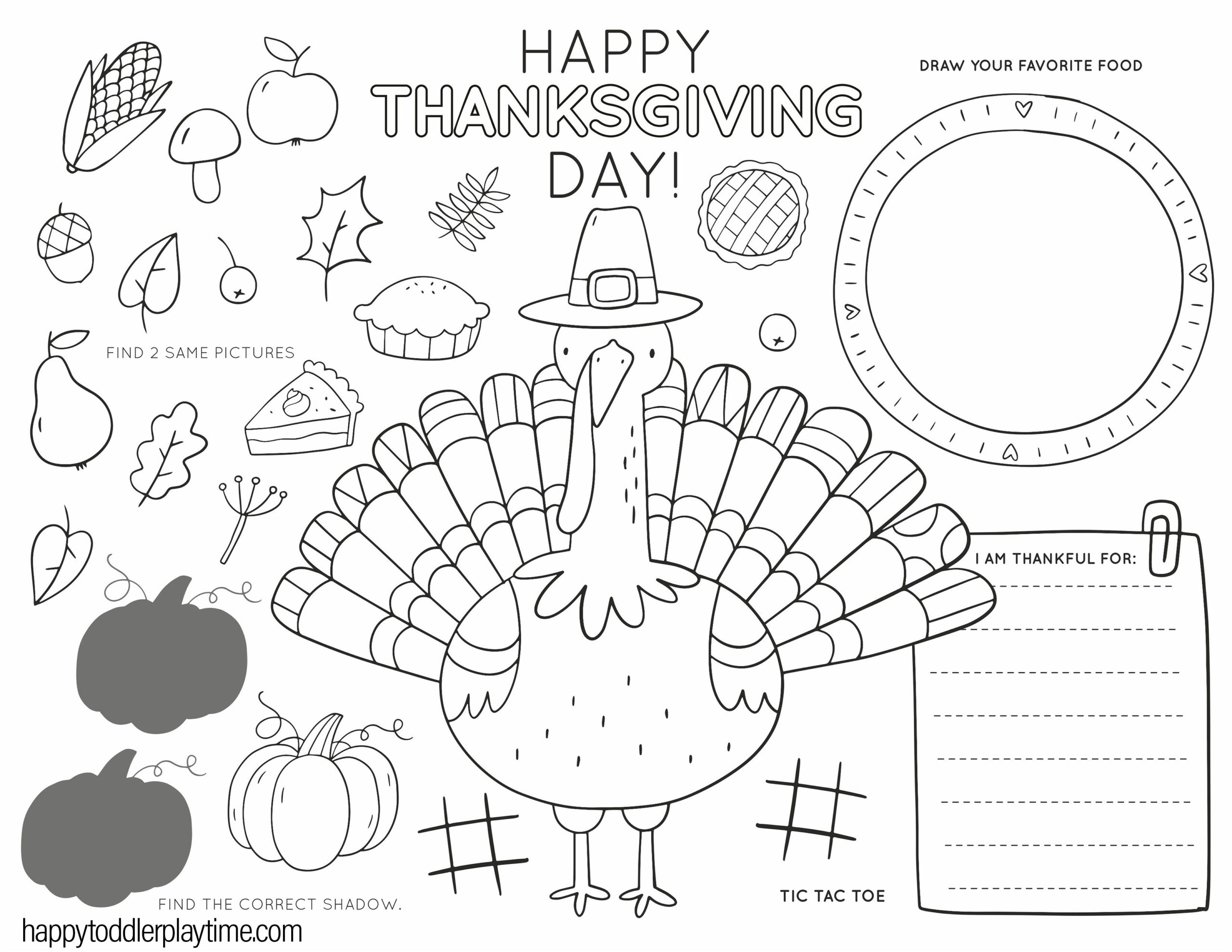 Free printable thanksgiving coloring pages for kids