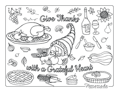 Free thanksgiving coloring pages for kids adults