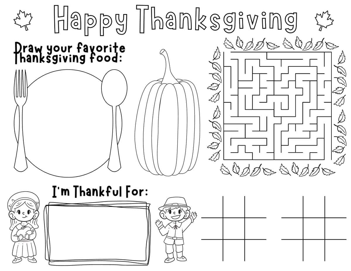 Free thanksgiving coloring pages for kids and adults