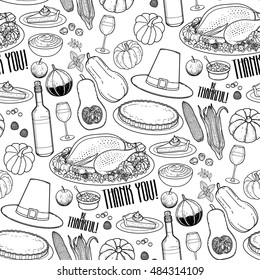 Thousand coloring page thanksgiving food royalty