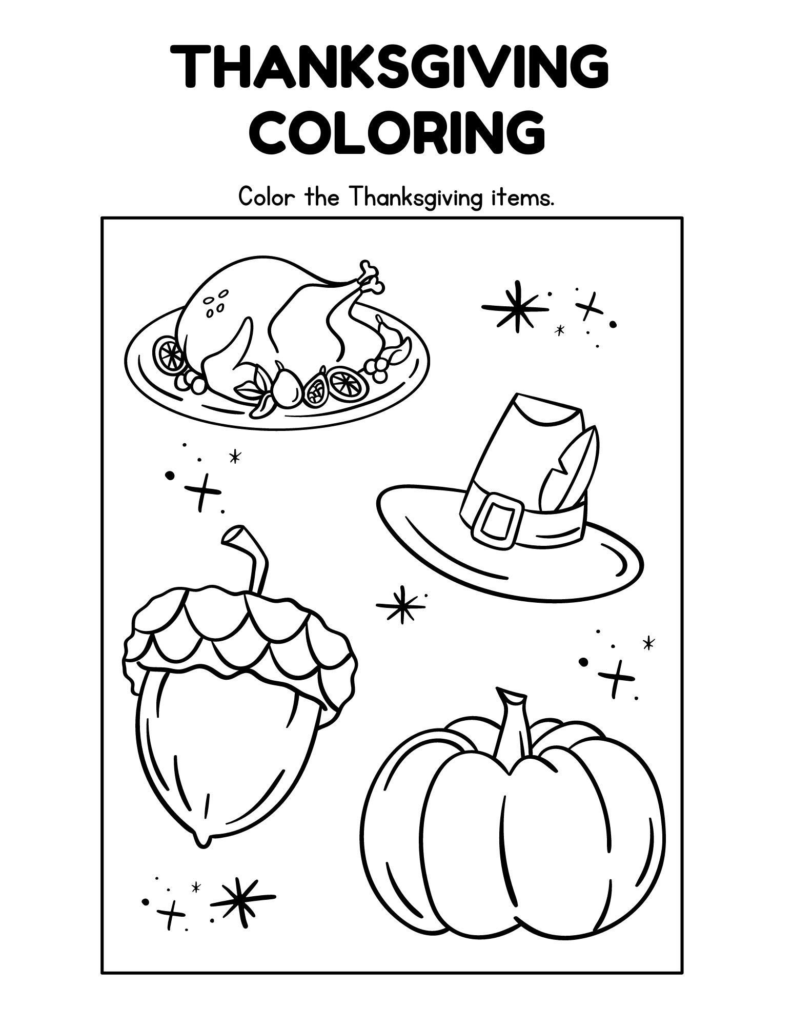 Thanksgiving printables and activity pages for kids