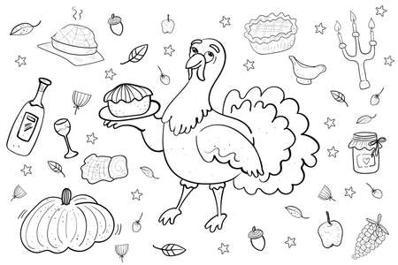 Thanksgiving coloring pages stock illustrations cliparts and royalty free thanksgiving coloring pages vectors