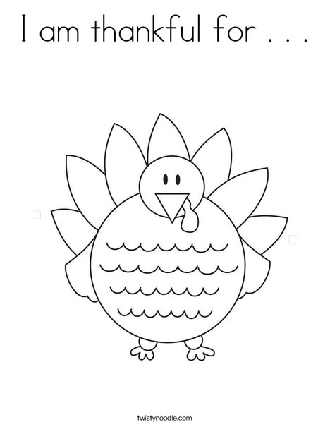 I am thankful for coloring page