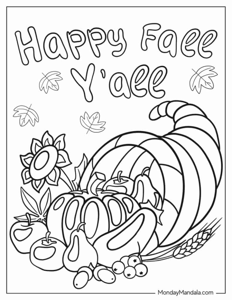 Thanksgiving coloring pages free pdf printables