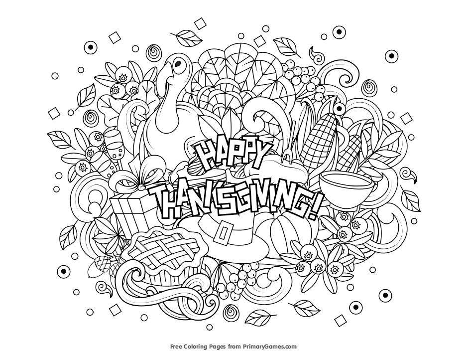 Free thanksgiving coloring pages for kids