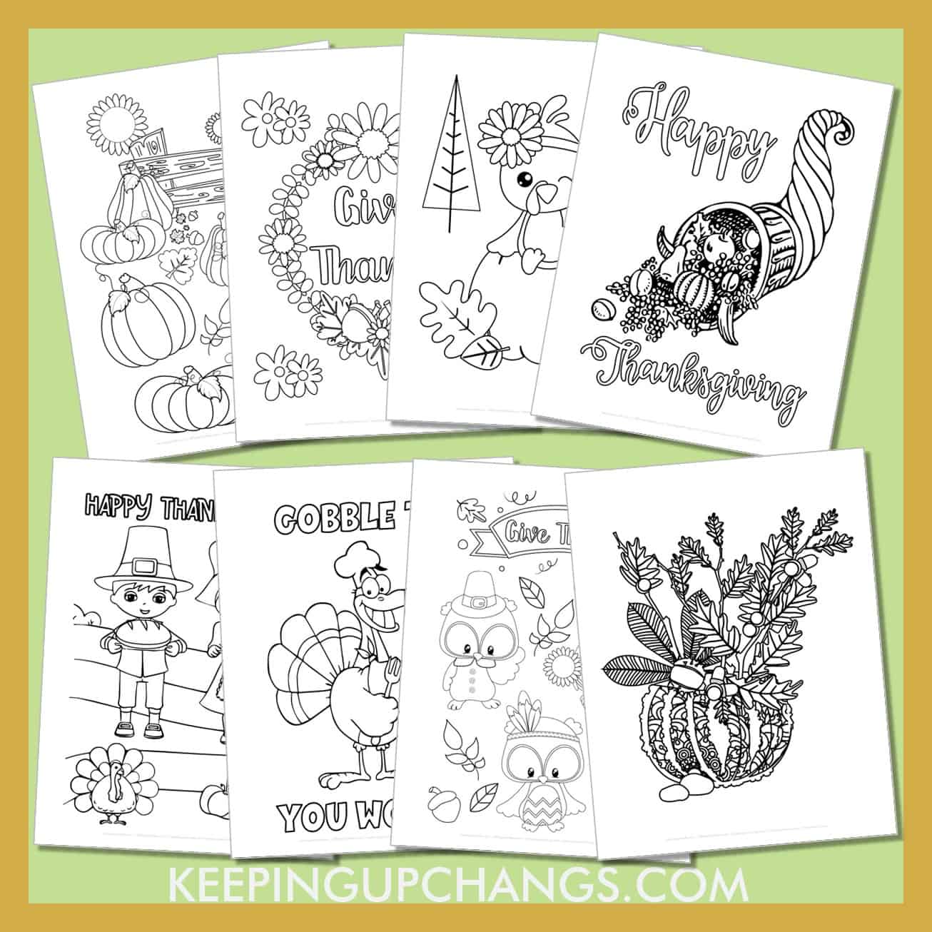 Free thanksgiving coloring pages sheets most popular printables
