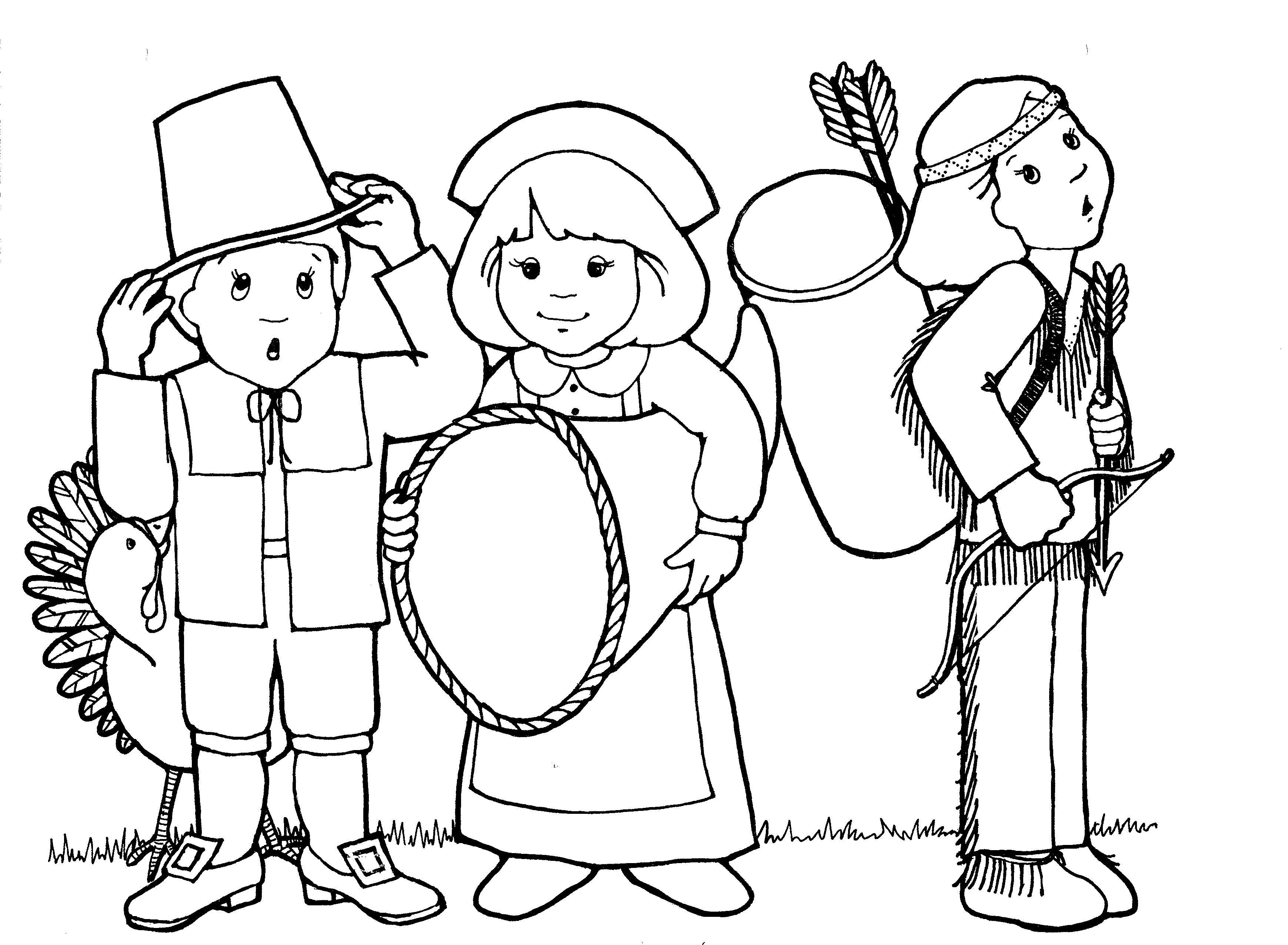 Free printable pilgrim coloring pages for kids