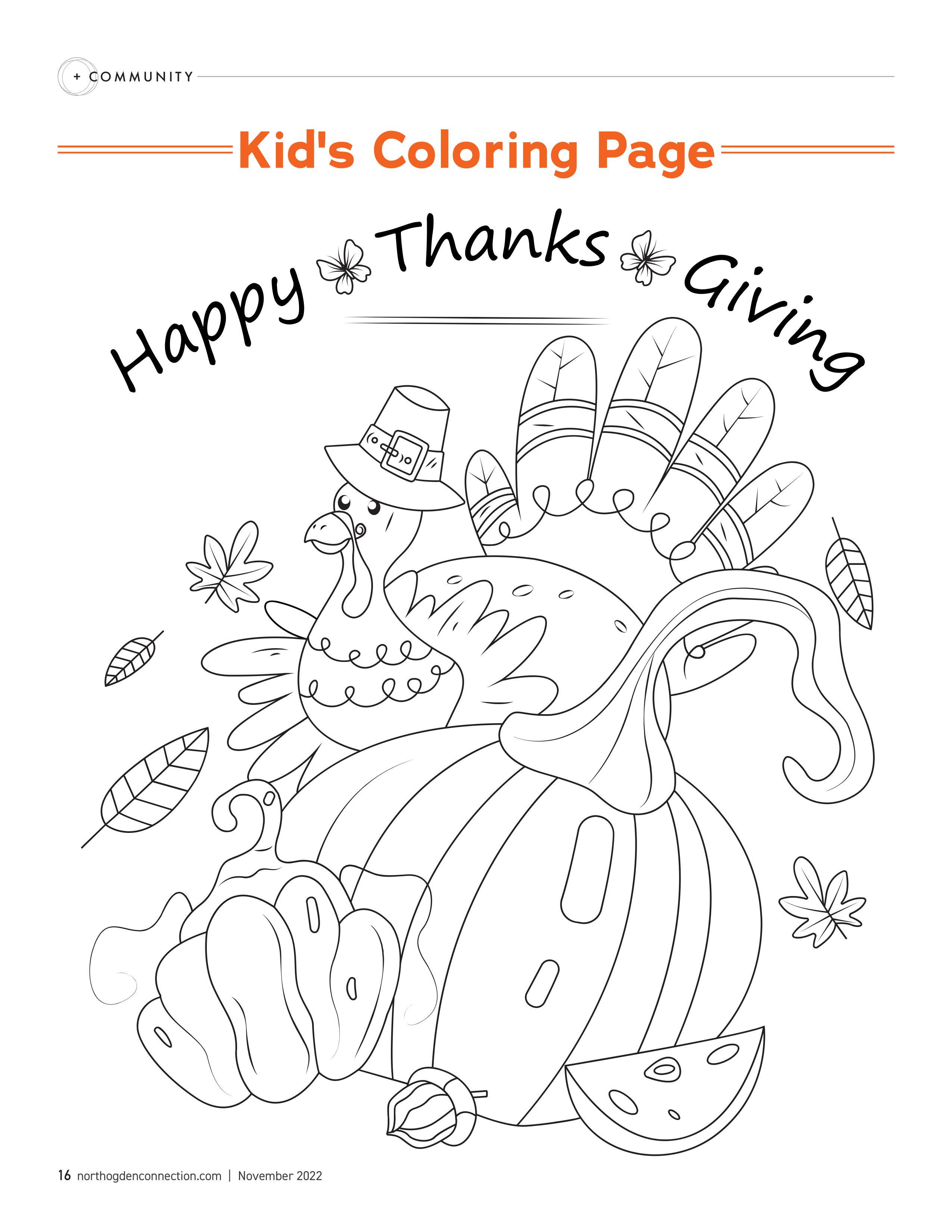 Thanksgiving coloring page