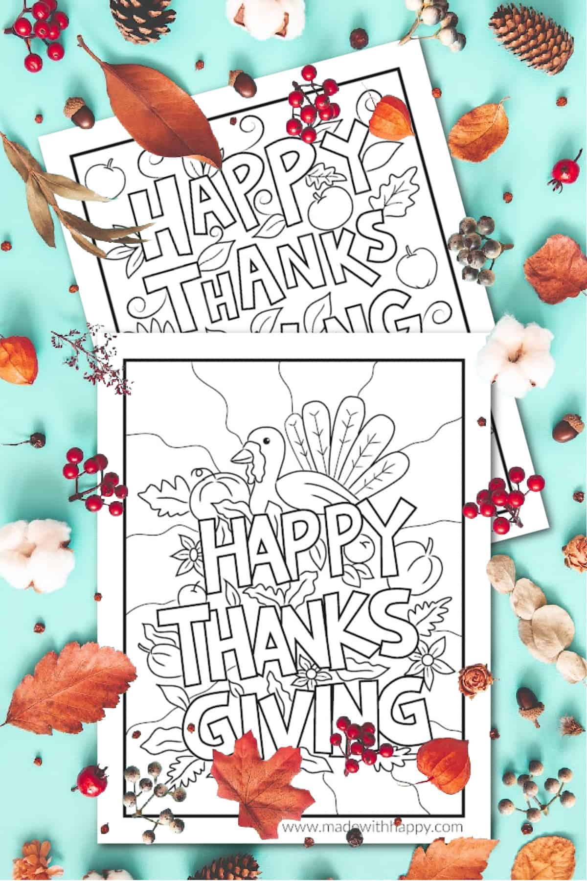 Free cute thanksgiving coloring pages