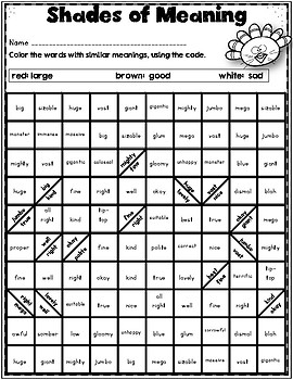 Thanksgiving color by code mystery pictures coloring pages literacy and math