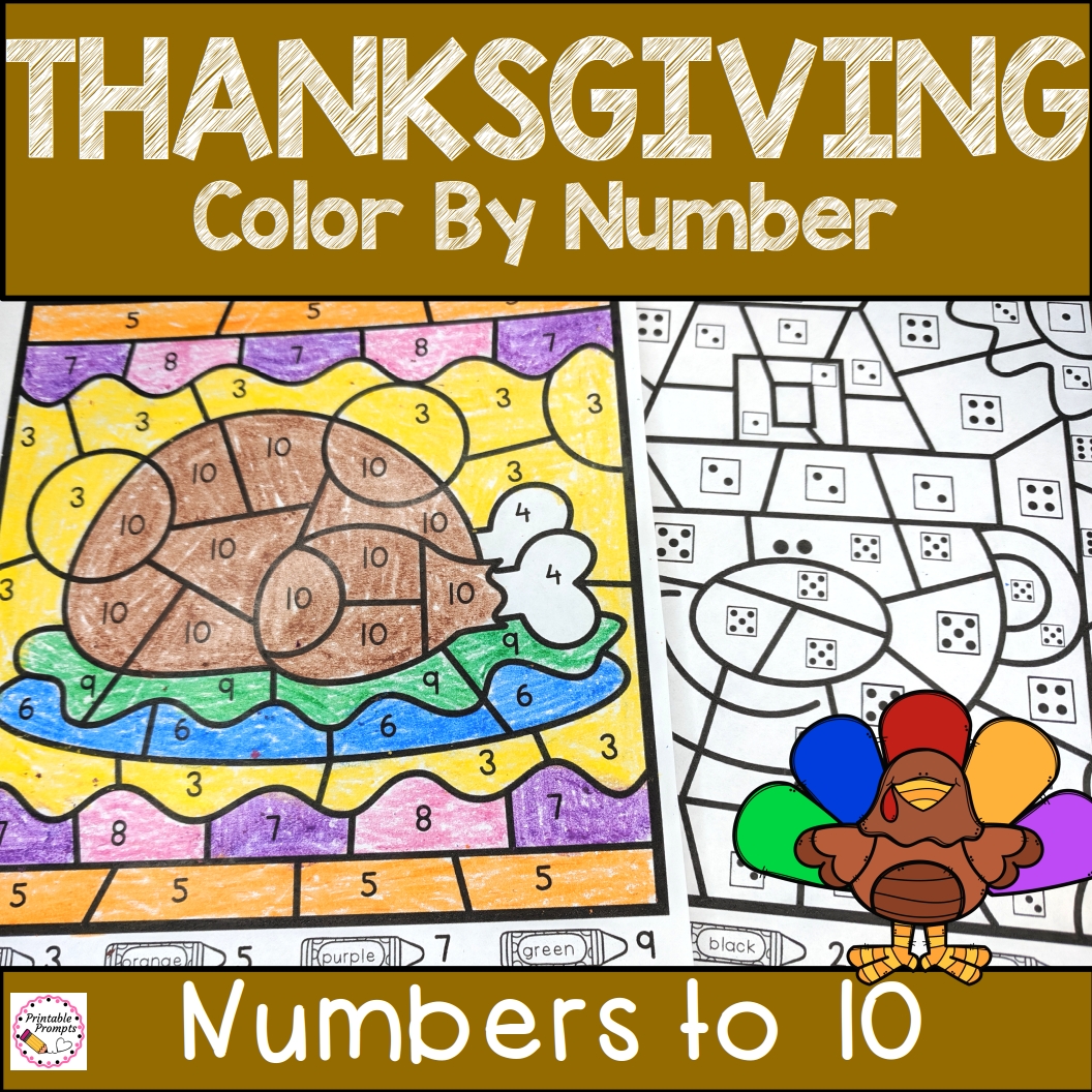 Thanksgiving math color by number