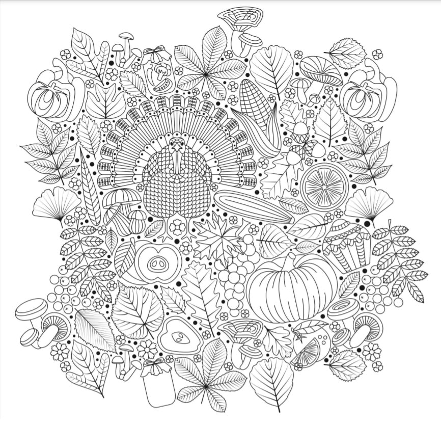 Free printable thanksgiving coloring pages for adults