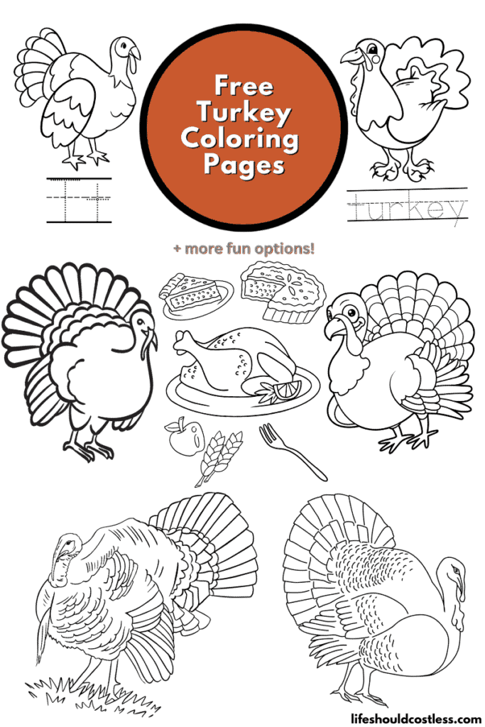 Turkey coloring pages free printable pdf templates