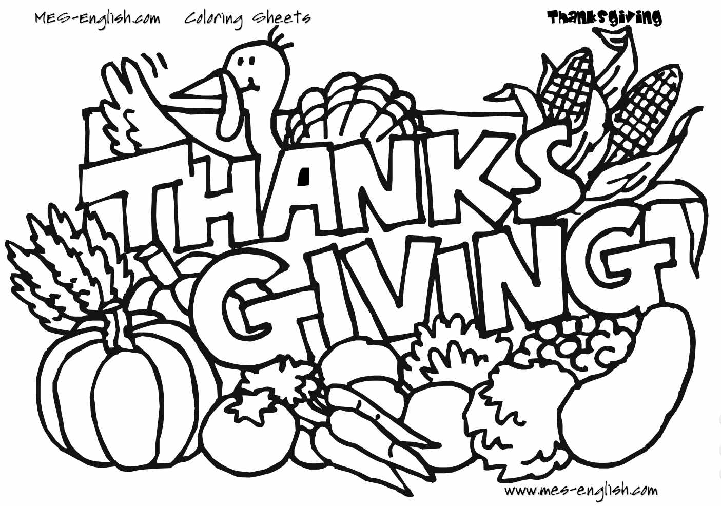 Free thanksgiving coloring pages for kids