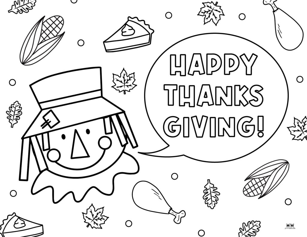 Happy thanksgiving coloring pages