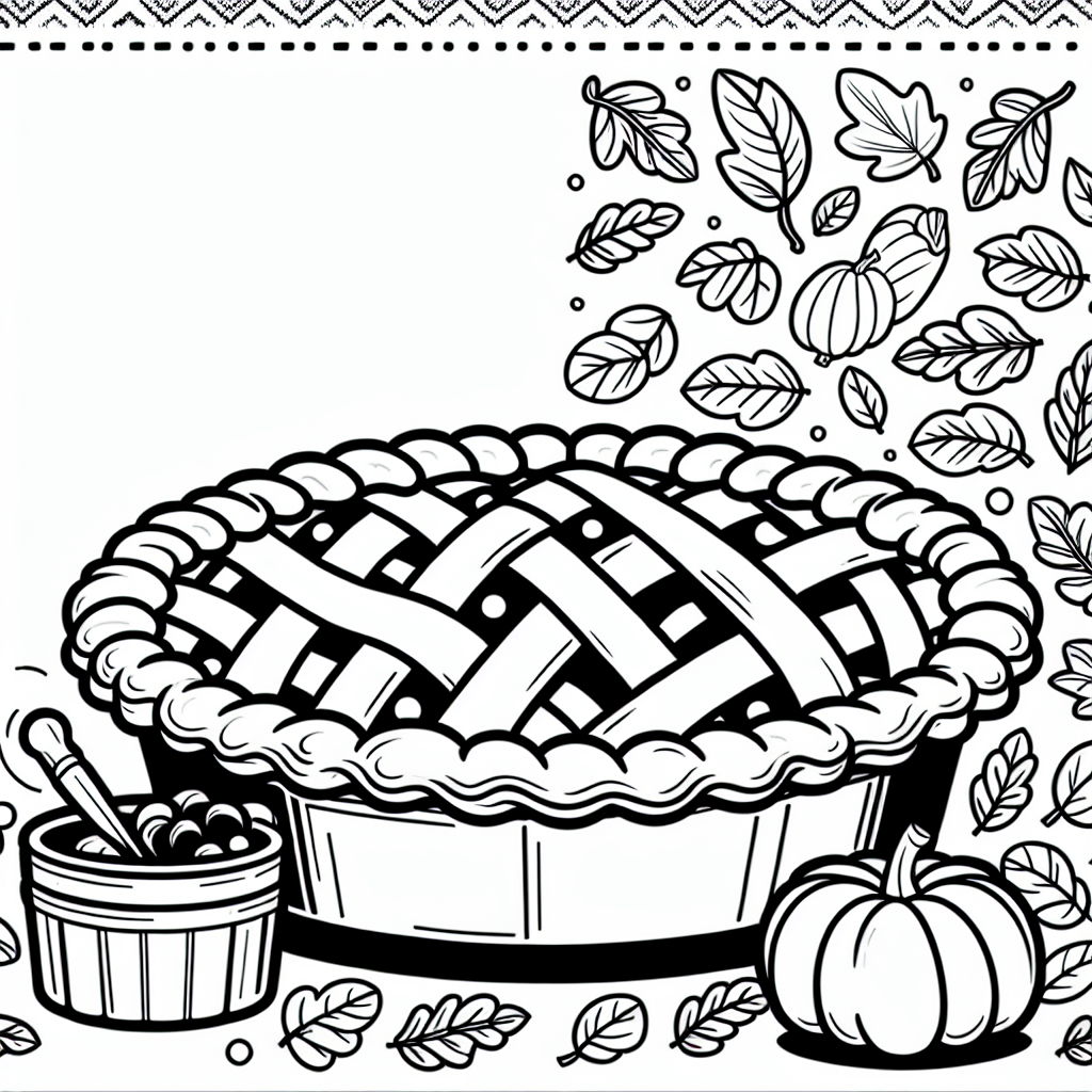 Thanksgiving pie coloring pages