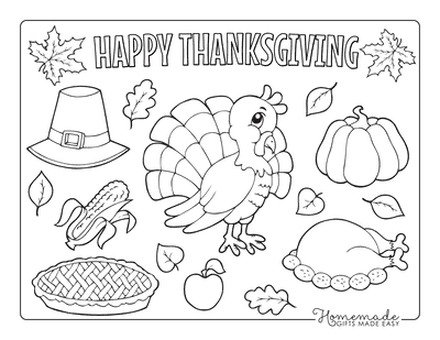 Free thanksgiving coloring pages for kids adults