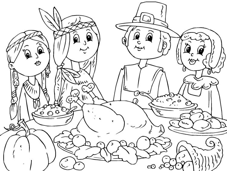 Free thanksgiving coloring pages for adults kids