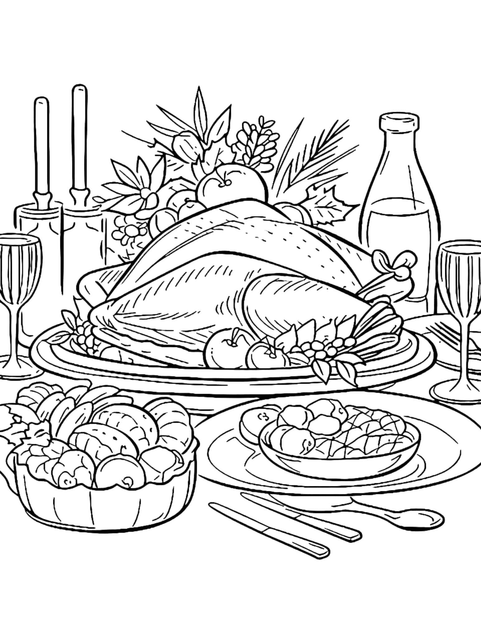 Thanksgiving coloring pages for kids and adults