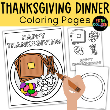 Thanksgiving dinner coloring page freebie by erin colleen design