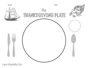 My thanksgiving plate placemat coloringactivity page tpt