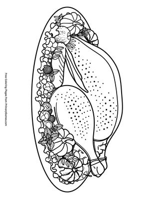 Turkey platter coloring page â free printable pdf from