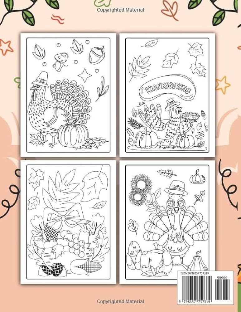 Thanksgiving coloring book for kids a collection of thanksgiving