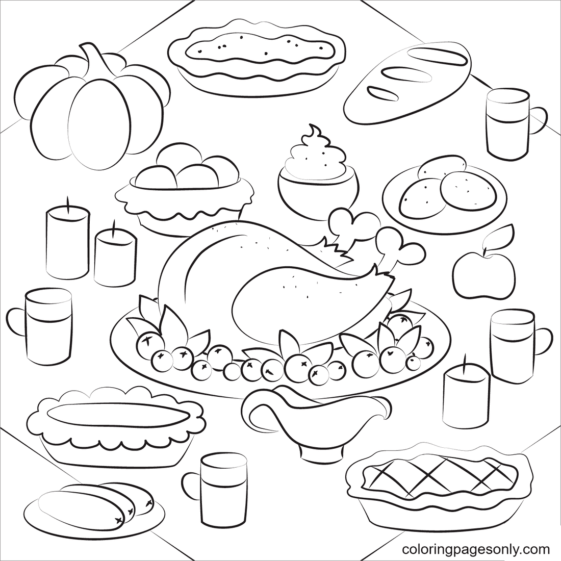 Thanksgiving coloring pages printable for free download