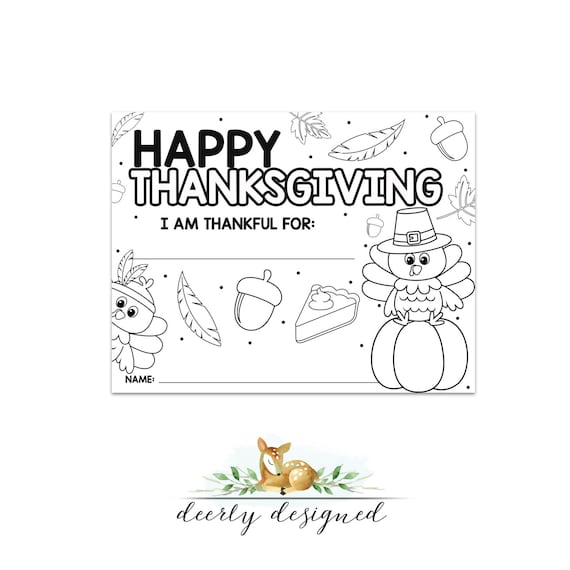 Thankful for worksheet thanksgiving worksheet thanksgiving coloring page thanksgiving placemat preschool daycare elementary instant download