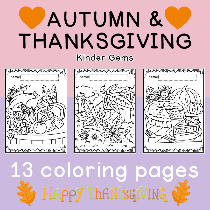 Autumn and thanksgiving coloring pages kindergarten preschool made by teachers