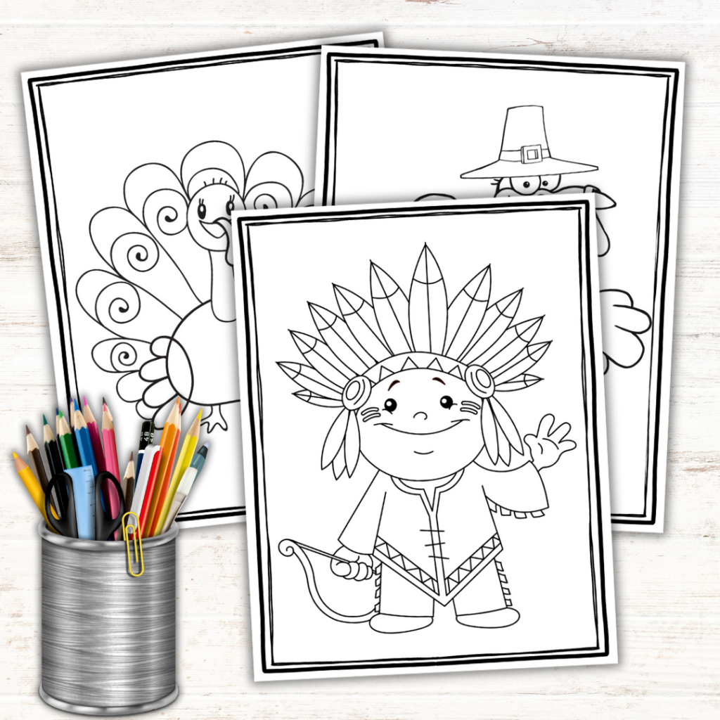 Free printable preschool thanksgiving coloring pages