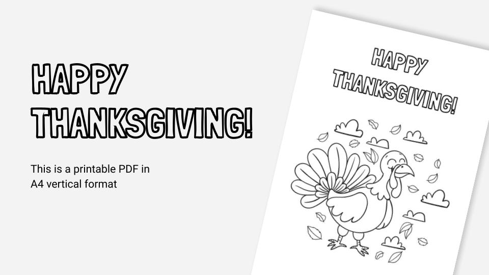 Thanksgiving time printable coloring worksheet