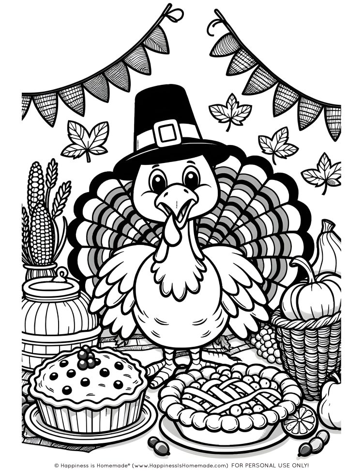 Free thanksgiving coloring pages for adults kids