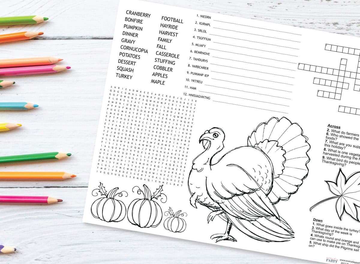 Coloring sheet for thanksgiving