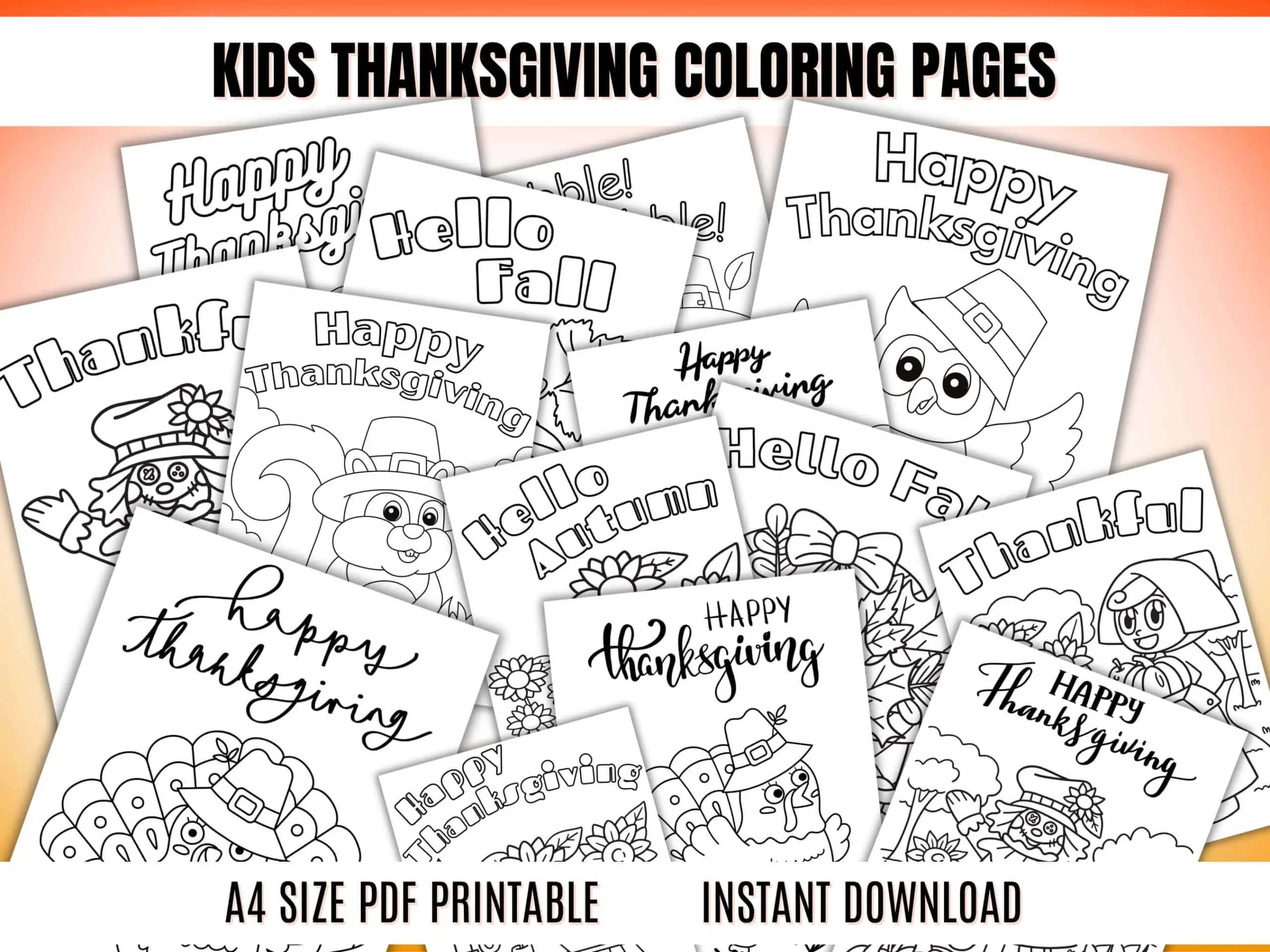 Free thanksgiving printable coloring pages for kids