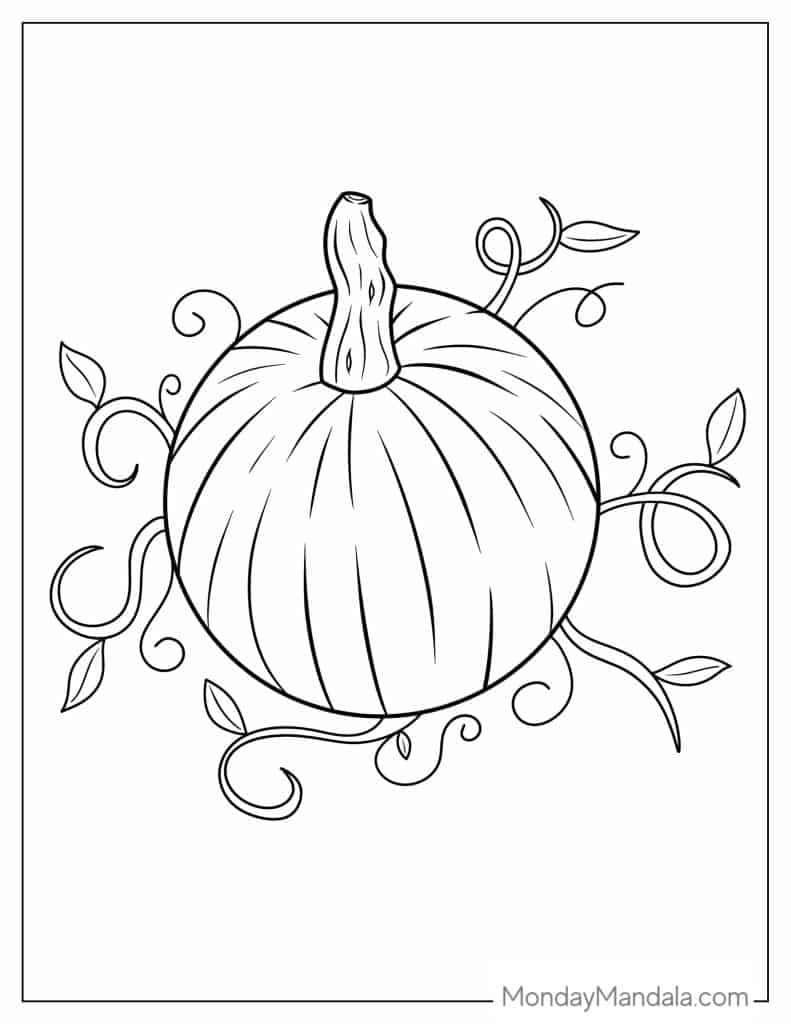 Pumpkin coloring pages free pdf printables