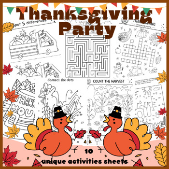 Thanksgiving activitiesspot the difference puzzlecoloring sheets dot to dot