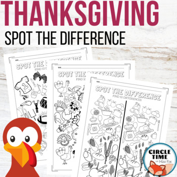 Spot the difference thanksgiving tpt