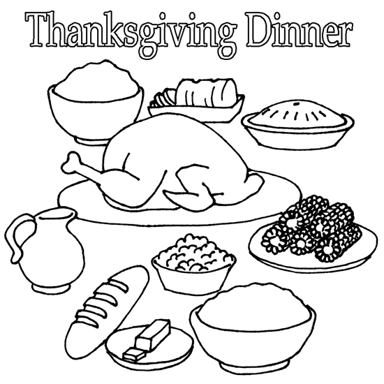 Thanksgiving food coloring pages