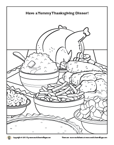 Thanksgiving dinner coloring page coloring pages valentines day coloring page fall coloring pages