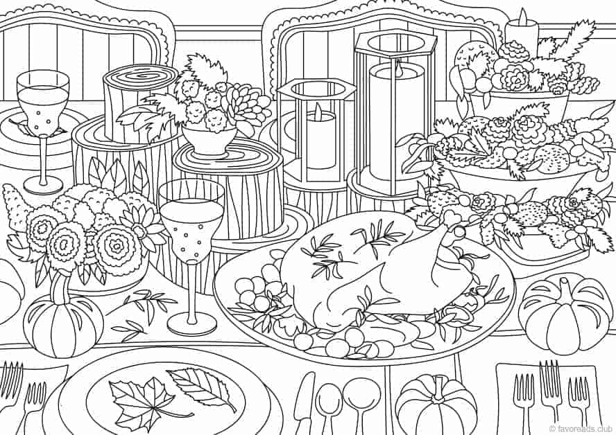 Thanksgiving table â favoreads coloring club